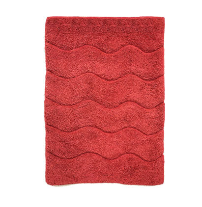Bath Mat Cotton (waves) - Burgundy 20"x31.5"50X80
