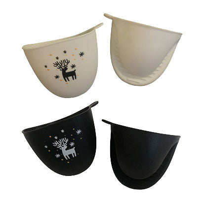 *SILICONE MINI-MITT-REINDEER -B/W