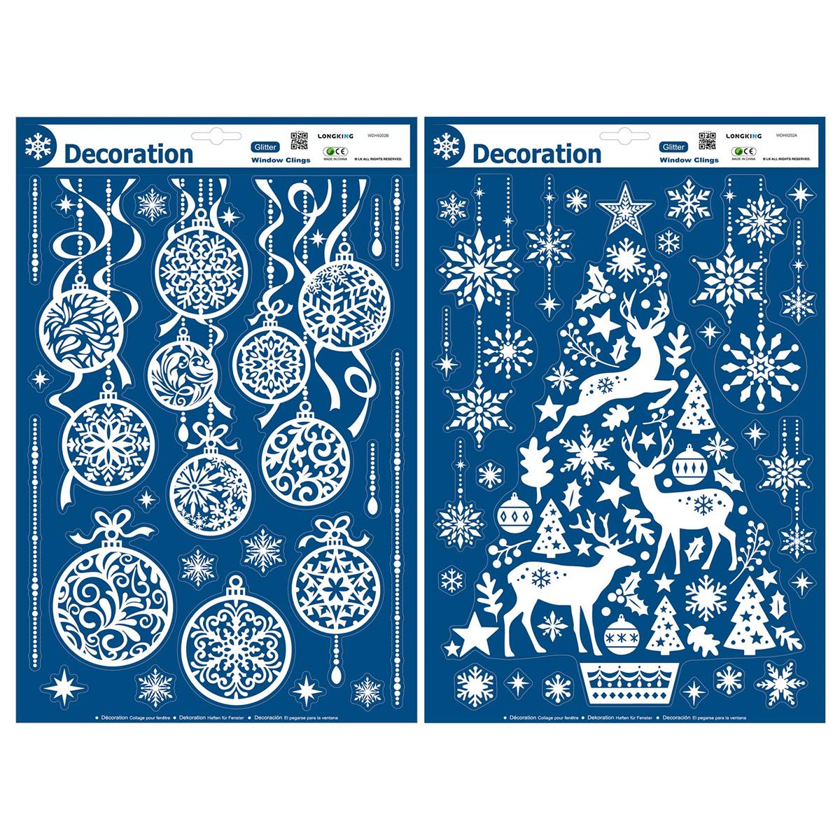 S.Secrets Xmas Window Clings, Glitter, 2/s, header