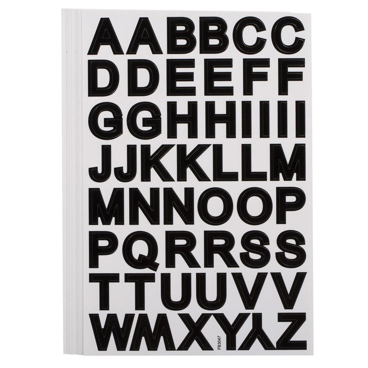 O.WKs. 10 Sheets Alphabet Labels, Bold, pbh