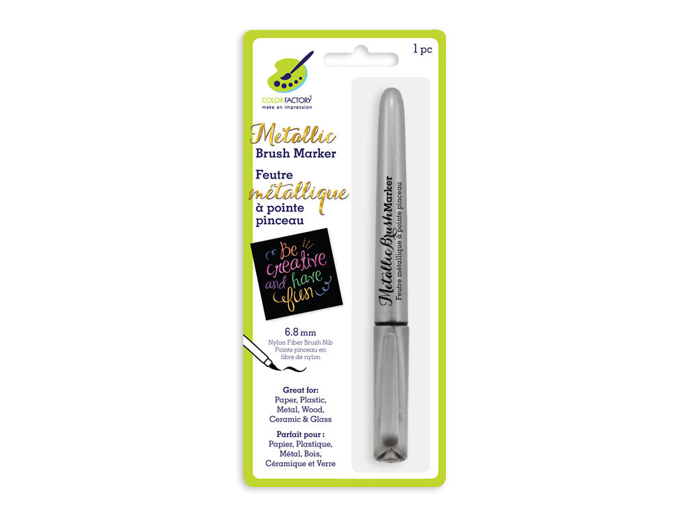 Color Factory: Metallic Brush Marker Permanent 6.8mm B) Silver
