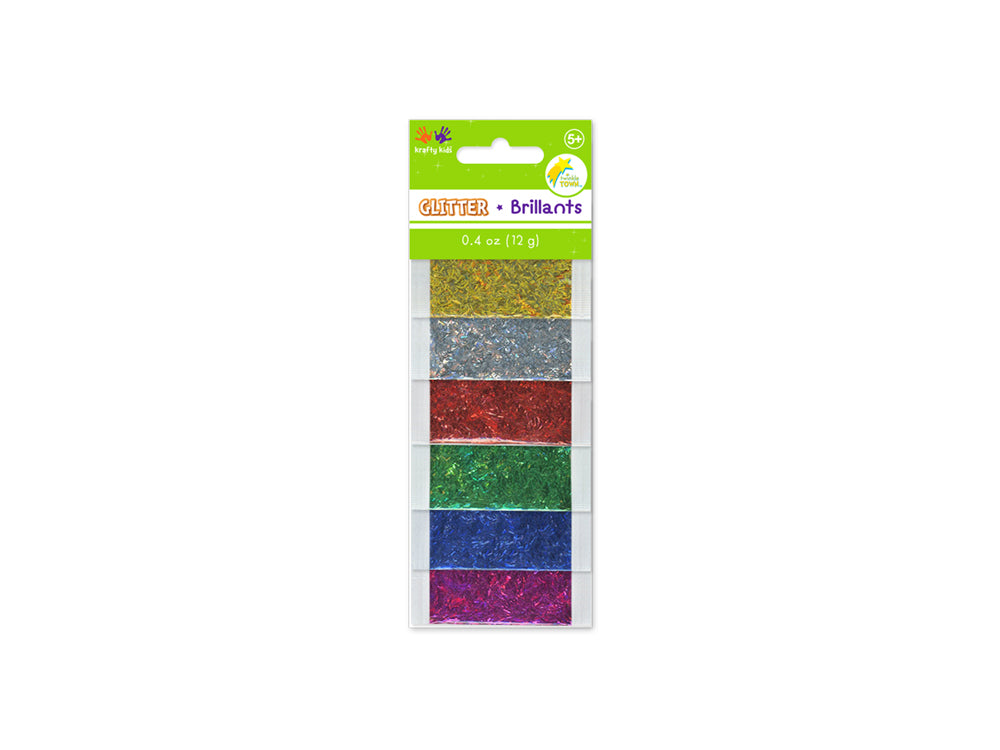 Krafty Kids: 12g Twinkle-Town Glitter Pouches (6ea x 2g) E) Bar Essentials