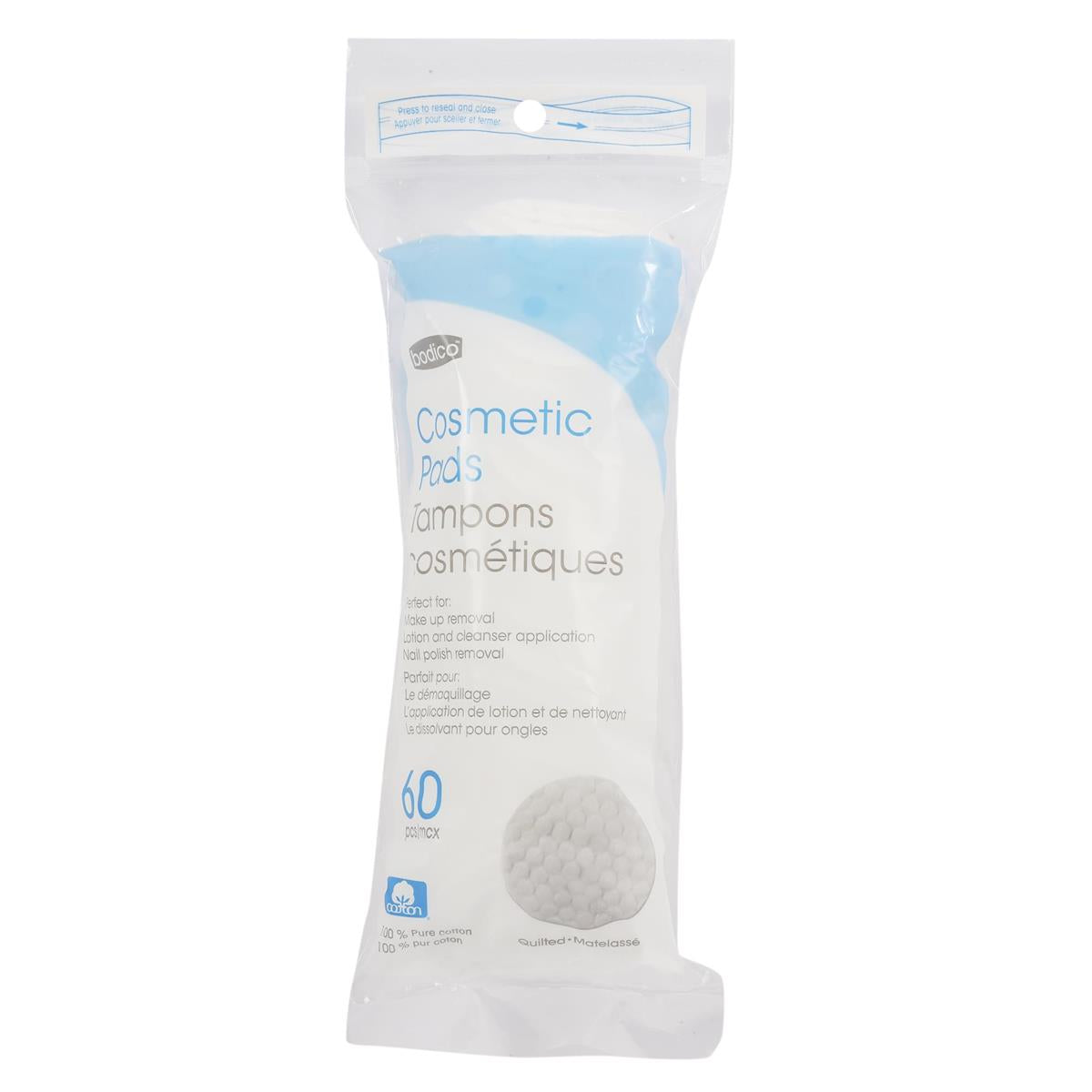 Bodico 60-pc small QUILTED cosmetic pads, 100% cotton(HZ)