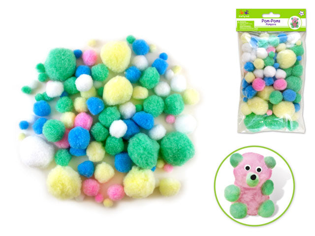 Krafty Kids: Pom-Poms Jumbo Pack x90 Pastel Colors Asst