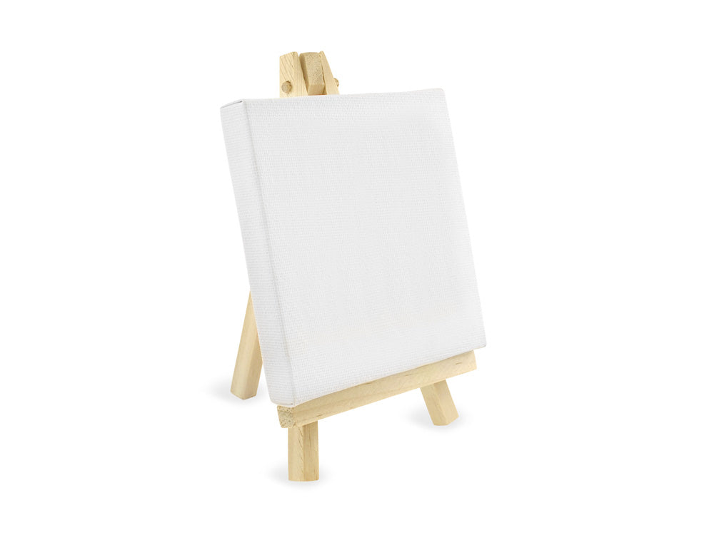 Stretch Artist Canvas: 3.94"x3.94" (10x10cm) on Wooden Easel in PDQ