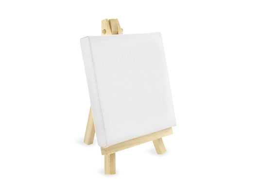 Stretch Artist Canvas: 3.94"x3.94" (10x10cm) on Wooden Easel in PDQ