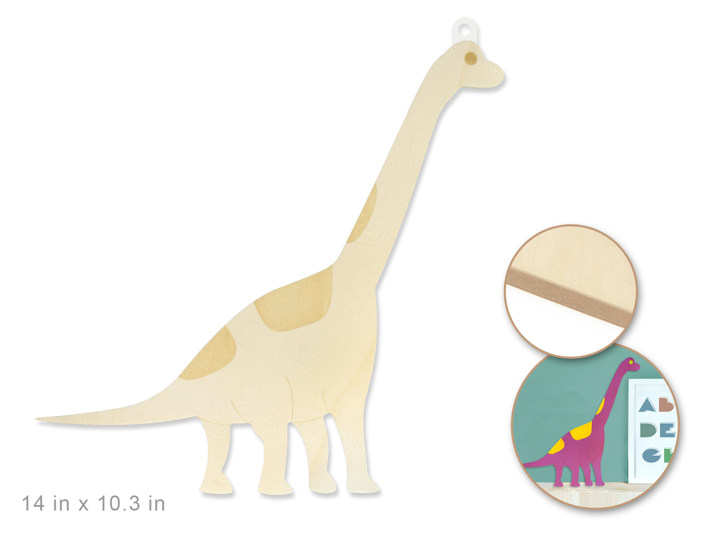 Wood Decor: DIY Laser-Etched Paintable Wall Plaques H) Brontosaurus