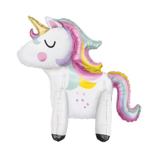30" Giant Standing Unicorn Foil Balloon Centerpiece