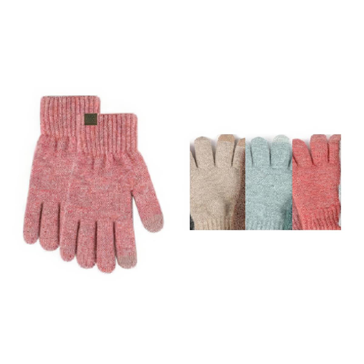 Nordic T.  "Mae" Marl Glove, Ladies, 3 asst, hc