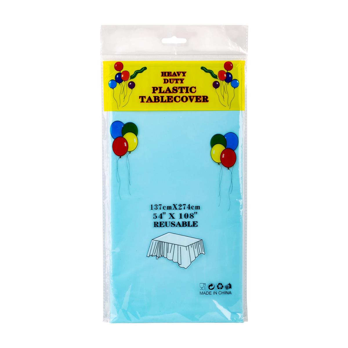 Let's Party, Baby Blue Plastic Tablecloth, 54"x108", Polybag