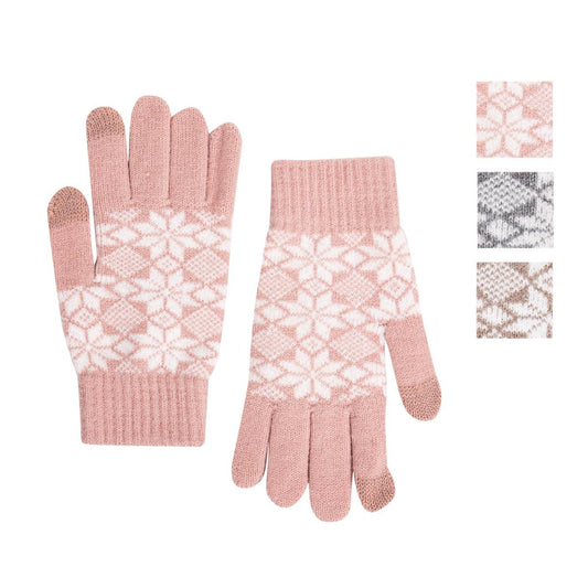 Nordic T. Fairisle Knit Glove, w Touch, 3 asst, hc