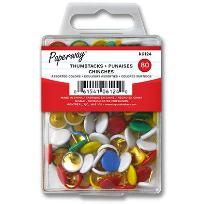 80 THUMBTACKS - ASST. COLOURS
