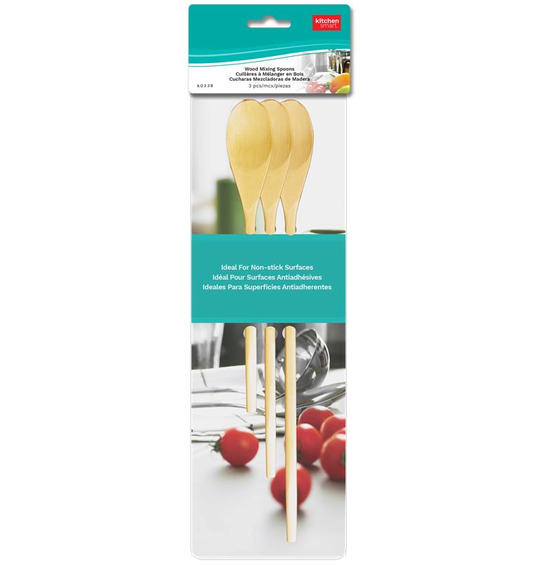 WOOD MIXING SPOON SET (3)