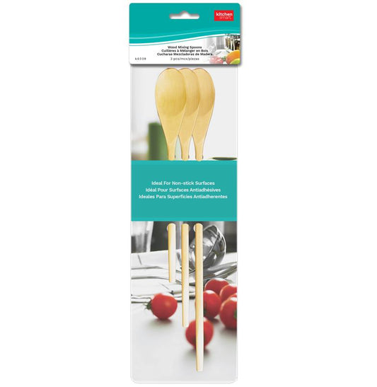 WOOD MIXING SPOON SET (3)