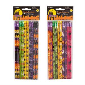 Hoot 10pk Hween Pencils w/Coloured Erasers,  2asst, pbh