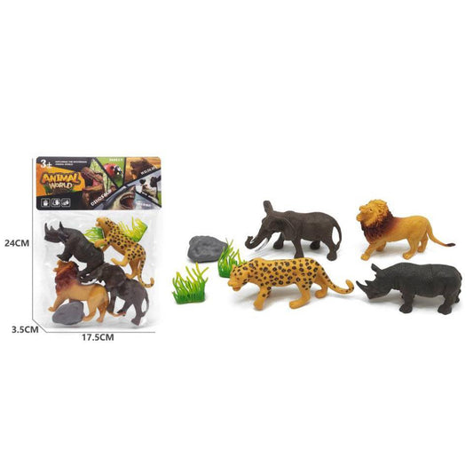4pcs Wild Animal Toy Figure, 2 Asst., PVC bag w/header