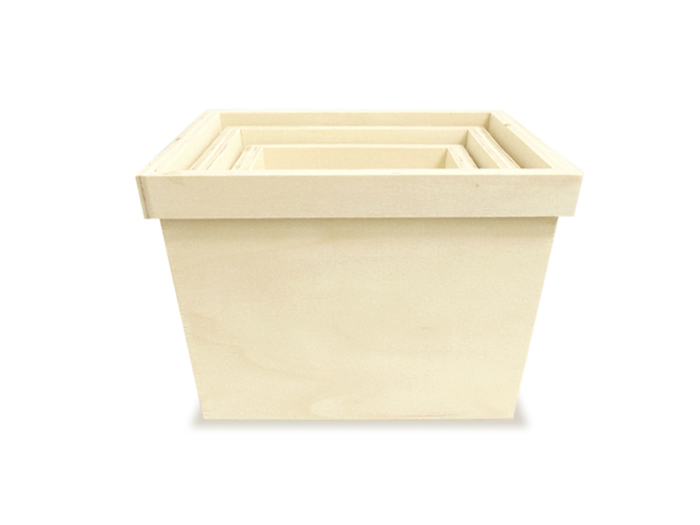 Wood Craft: 7.3"/6.1"/4.9" DIY Garden Pot Square Set/3