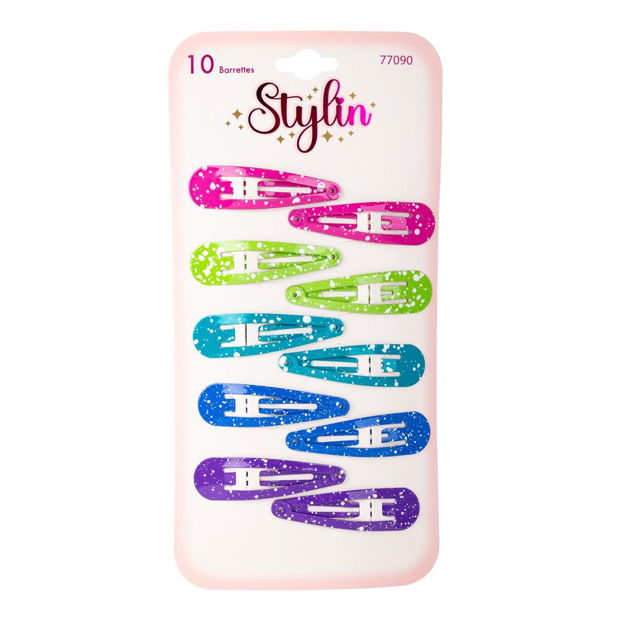 Stylin G, 10-pc Splatter Snap Barrette, hc