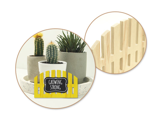 Wood Craft: 6.7" DIY Picket Fence 6.5mm(T) B) Curve