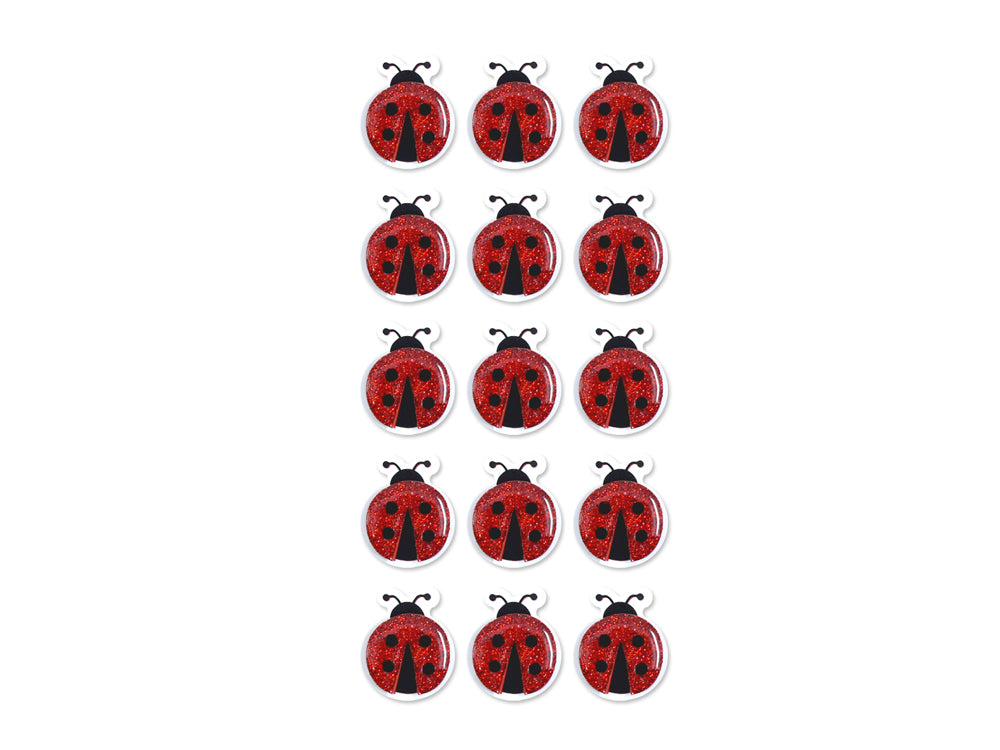 Handmade Sticker: 3D Resin  Themed Elements- D) Ladybugs