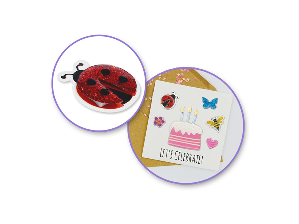 Handmade Sticker: 3D Resin  Themed Elements- D) Ladybugs