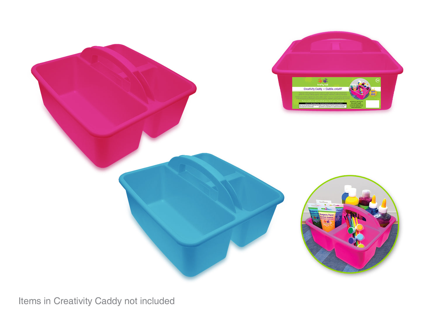 Krafty Kids: Less-Of-A-Mess Creativity Caddy 9.4"x8.5"x4.9" Asst 2-Col