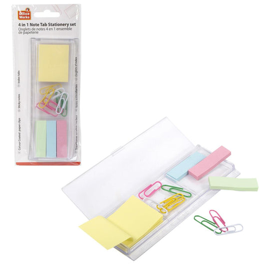O.WKs.4in1 Note tabs Stationery Set Ruler Clear box, HPB