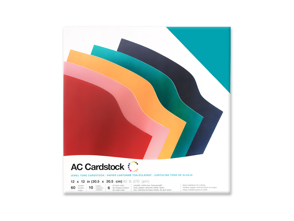 Scrapbook Cardstock: 12"x12" 80lb (216gsm) Smooth 60Sht B) Jewel Tones 344851