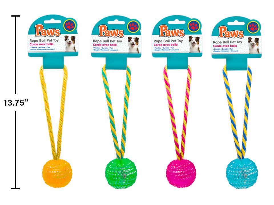 Rope Ball Pet Toy (9.5") - 1pc - Durable Knotted Fetch Toy