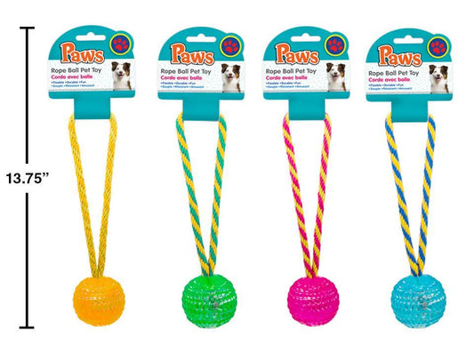 Rope Ball Pet Toy (9.5") - 1pc - Durable Knotted Fetch Toy