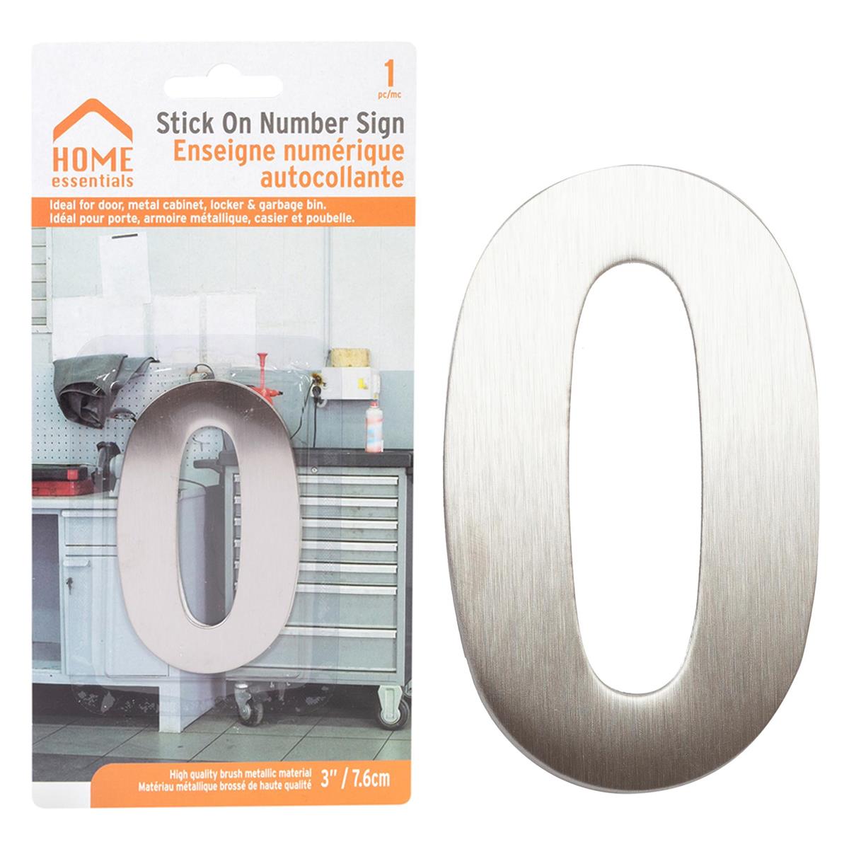 H.E. 3"#0 Adhesive Number Sign, SS B/C
