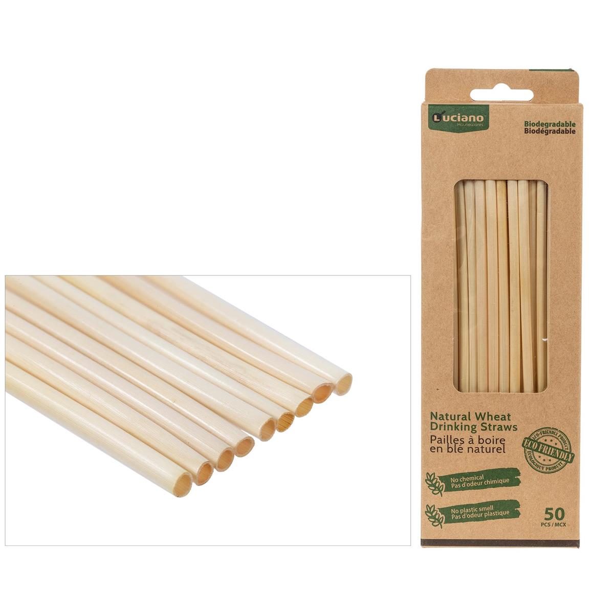 Luciano 50-pc Wheat Straws, 20cm L 4mm dia., window box