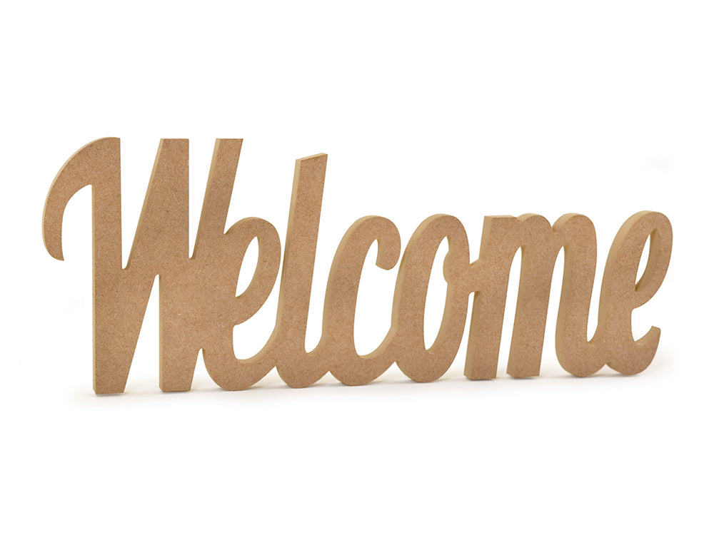 Wood Craft: 12" DIY Word Decor- MDF Standing D) Welcome