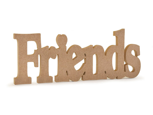 Wood Craft: 12" DIY Word Decor- MDF Standing F) Friends
