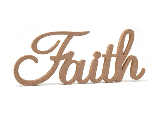 Wood Craft: 12" DIY Word Decor- MDF Standing G) Faith