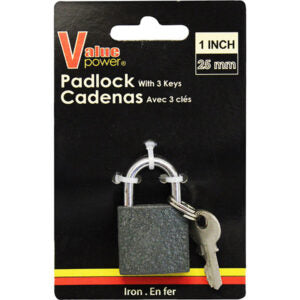 Padlock Iron 25mm with 3 Keys