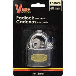Padlock Iron 40mm with 3 Keys