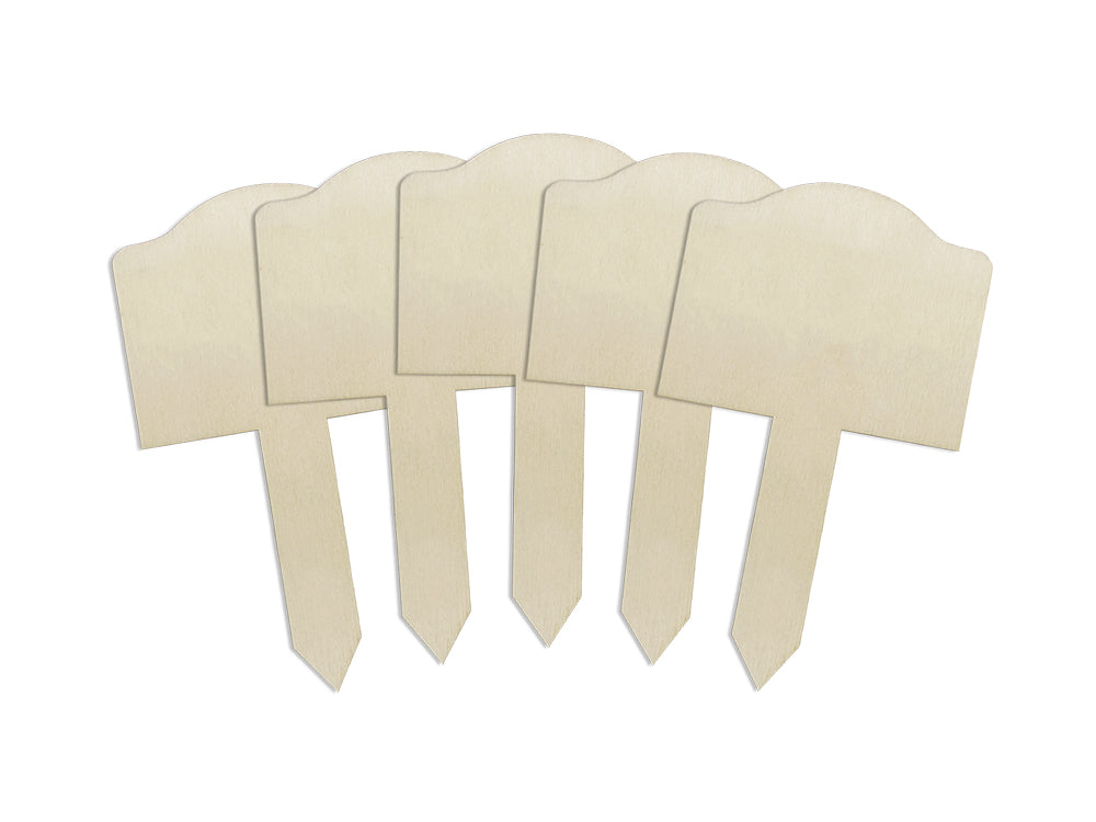 Wood Craft: Craft/Garden Sign Stakes 5"x3" 5ct D) Marquee Border