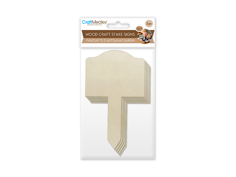Wood Craft: Craft/Garden Sign Stakes 5"x3" 5ct D) Marquee Border