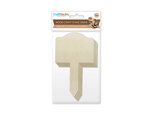 Wood Craft: Craft/Garden Sign Stakes 5"x3" 5ct D) Marquee Border