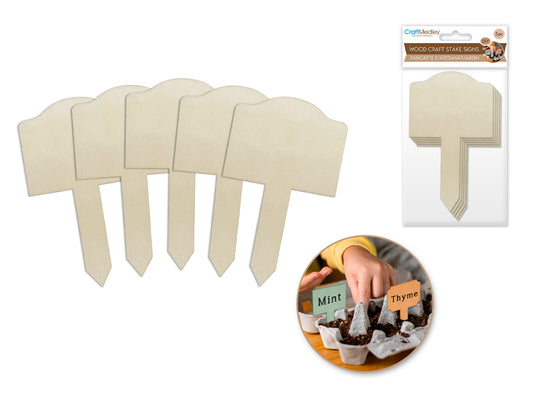 Wood Craft: Craft/Garden Sign Stakes 5"x3" 5ct D) Marquee Border