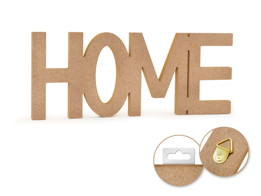 Wood Craft: 12" DIY Word Decor- MDF Standing E) Home