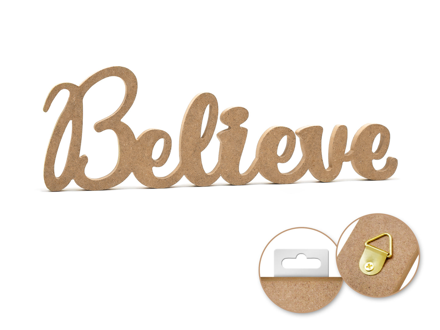 Wood Craft: 12" DIY Word Decor- MDF Standing I) Believe