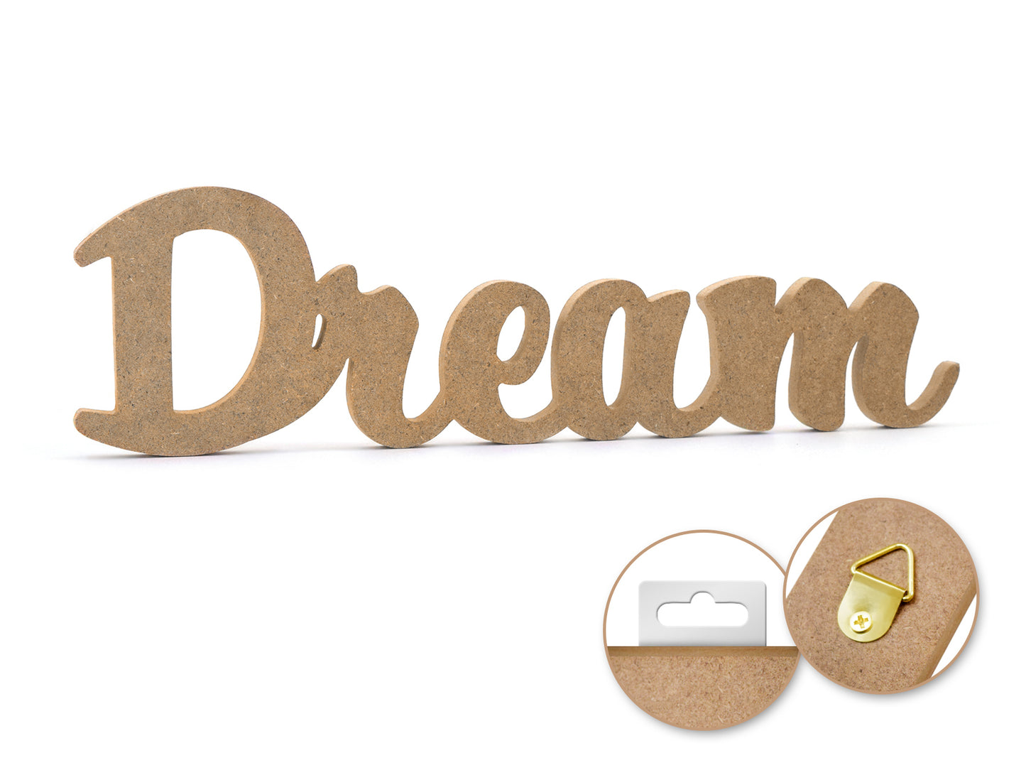 Wood Craft: 12" DIY Word Decor- MDF Standing J) Dream