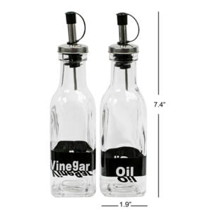 Oil/Vinegar Glass Bottle 12Pc Vinegar & 12Pc Oil