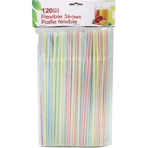 Straw Striped Flexible 120Pk