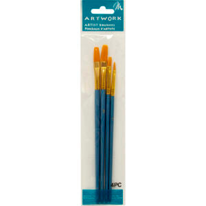 Flat Paint Brush #1/2/8 T2001C 4Pc