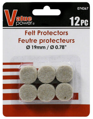 Felt Pad Protector Round 12Pc