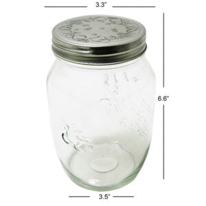 Jar Mason Embossed with Patterned Lid