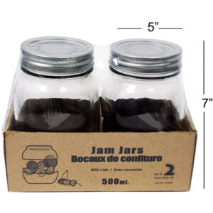 Jam Jar with Lid & Seal Bands 2Pk